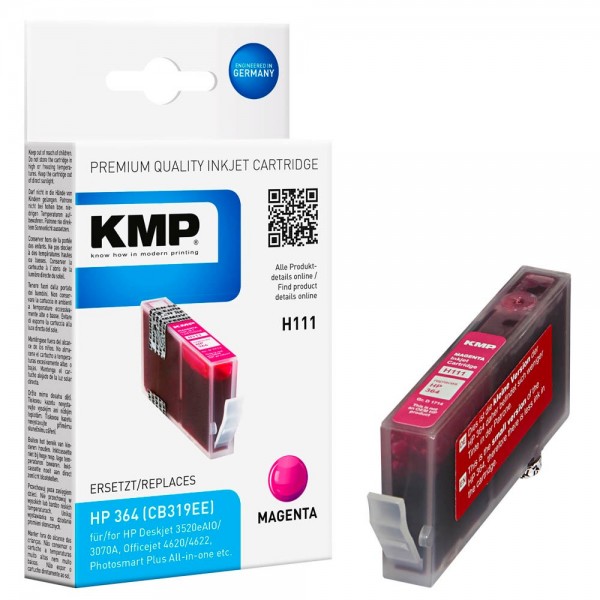 Tintenpatrone KMP H111 wie HP 364 CB319EE magenta Füllmenge 8,0ml,kompatibel - inklusive Chip
