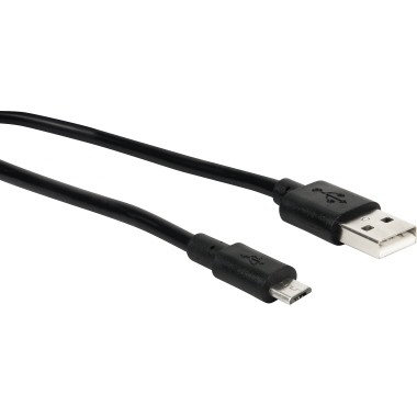 USB Kabel USB/microUSB 2.0 1m Länge schwarz Soennecken , Gumiierte Oberfläche