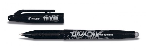 PILOT Tintenroller FriXion Ball 0,4mm schwarz Kappenmodell , Mine auswechselbar