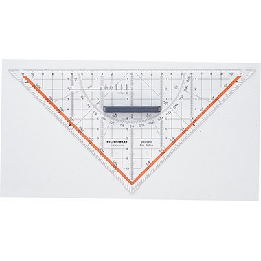 Geo-Dreieck 25cm mit Griff transparent mit farbig hinterlegten Winkelgraden