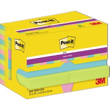 Haftnotiz 48x48mm Miami Collection 90 Bl./Block,12 Block/Pack, Super Sticky Post-it