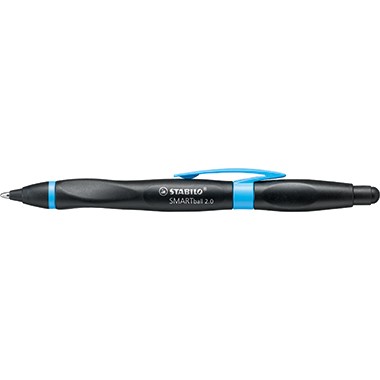 Kugelschreiber Stabilo SMARTball 2.0 Rechtshänder Schaftfarbe schwarz/cyan blau , Mine blau