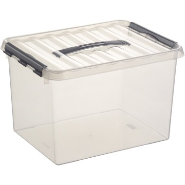 Aufbewahrungsbox Helit Q-Line 22 l transparent Maße: 30 x 26 x 40 cm (B x H x T)