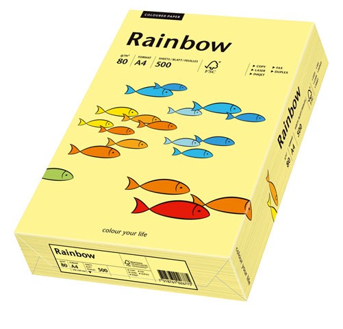 Kopierpap. A4 80g/m² hellgelb (12) 500 Bl./Pack Rainbow / Tecno Colors 2100011397