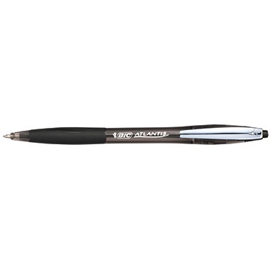 Kugelschreiber BIC ATLANTIS Soft schwarz Strichstärke: 0,4 mm,Druckmechanik