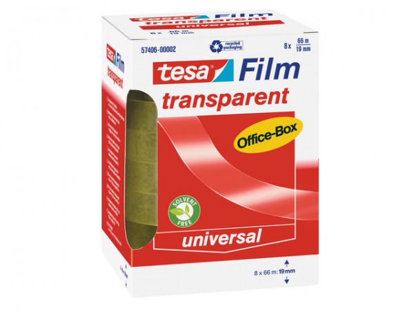 Tesafilm 66mx19mm transparent 8 St./Pack Office-Box