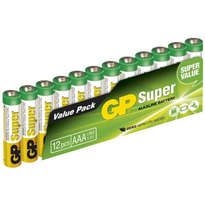 Batterie Micro AAA GP Super 4 St./Pack Alkali-Mangan, 1,5 V