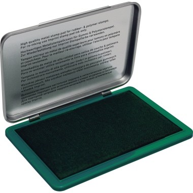 Stempelkissen 7x11cm grün Metallic-Gehäuse Imprint