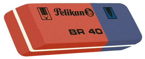 Radierer Pelikan BR40 Naturkautschuk blau/rot 58x8x20mm (B x H x L)