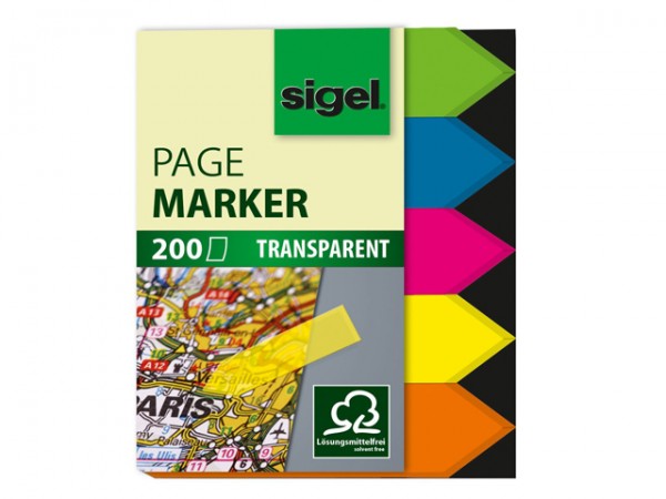 Haftmarker Pfeile klein Sigel 12x45mm farbig sort 40 Bl./Block,5 Block/Pack