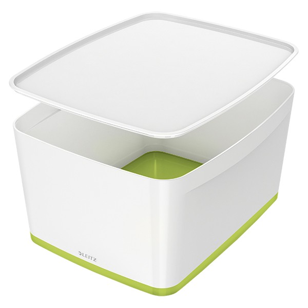 Aufbewahrungsbox Leitz MyBox 18l weiß/grün Maße: 31,8 x 19,8 x 38,5 cm (B x H x T)