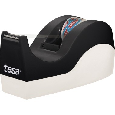 Tischabroller Tesa Easy Cut ORCA schwarz/weiß inkl. 1 Rolle 10mx19mm kristall-klar