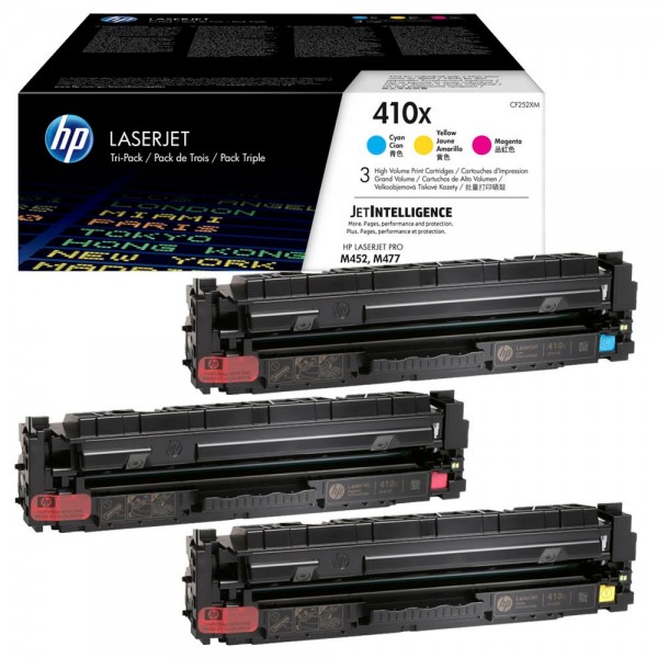 HP Toner CF252xm 410X 3 St./Pack cyan, magenta, gelb,Druckseiten 3x5000 Seiten