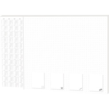 Schreibunterlage 60x42cm Office punktiert Papier Jahresplan,4 Jahre/1 Seite , 30 Blatt , weiß