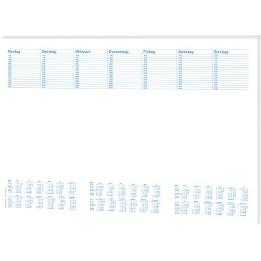 Schreibunterlage 48x33cm RNK Verlag Office Papier Wochenplan,Jahresplan,Farbe: weiß/blau