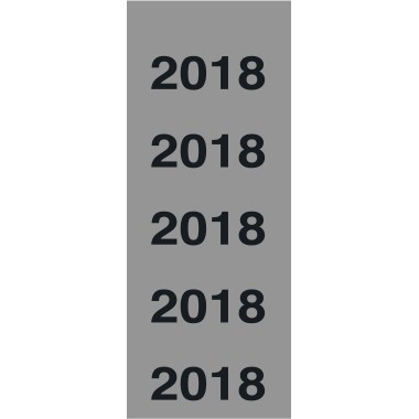 Rüschi "2018" grau 100 St./Pack