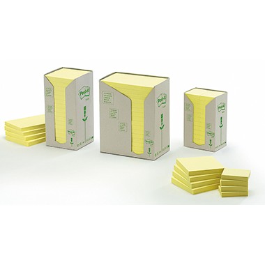 Haftnotiz 38x51mm Recycling Notes Tower gelb 100 Bl./Block,24 Block/Pack, Post-it®