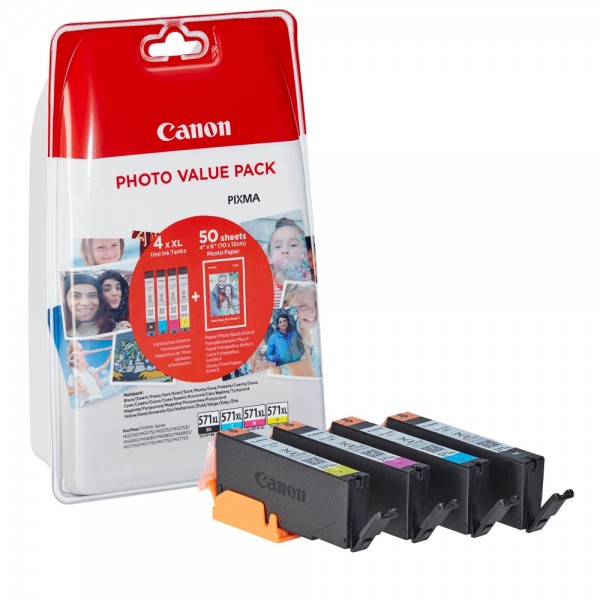 Canon Tintenpatrone CLI 571XL Multipack 4 St./Pack Farbe: schwarz, cyan, magenta, gelb