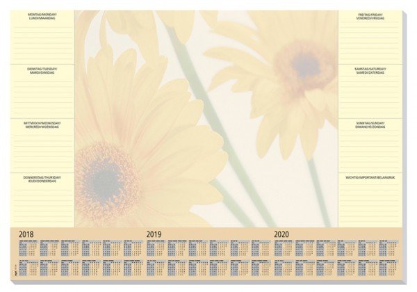 Schreibunterl. Papier Finesse m. Wochenplan Format 59,5 x 41 cm / 30 Blatt