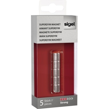 Magnet SuperGym 10mm silber 5 St./Pack Maße:10x10mm Zylinder,max. Tragfähigkeit: 3,6 kg