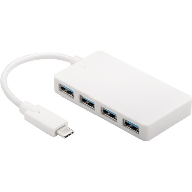 USB Hub USB-C 4 freie Anschlüsse Goobay weiß Datenübertragungsrate: 5 Gbyte/s