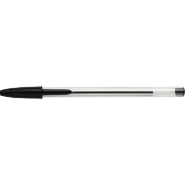Kugelschreiber BIC Cristal Einweg schwarz Kappenmodell , dokumentenecht , 100 St./Pack