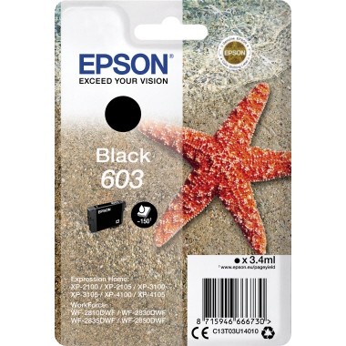 Epson Tintenpatrone 603 schwarz Druckseiten: ca. 150 Seiten