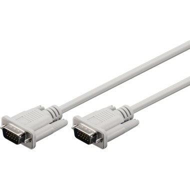 Monitorkabel Goobay® Länge 2m 15 Pole grau Art des Anschlusses: 2 x VGA-, HD-Stecker