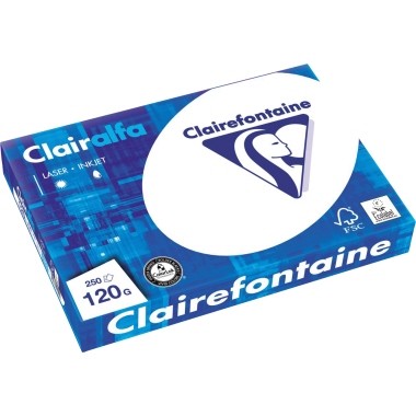 Kopierpap. A4 120g/m² Clairefontaine hochweiß Clairalfa, Weißgrad (CIE): 170 CIE , 250 Bl./Pack