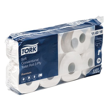 Toilettenpapier 3-lagig Tork Premium hochweiß 250 Bl./R , 8 Rl./Pack