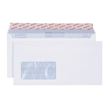 Briefumschlag 229x114 mm (BxH) m. Fenster HK hochweiß / 500 ST./Pack