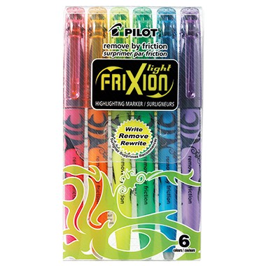 PILOT Textmarker FriXion light Tinte 6 St./Pack. gelb,grün,pink,orange,blau,violett