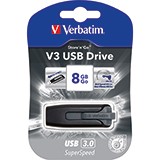 USB Stick 8 GB Store &#039;n&#039; Go 49171 grau/schwarz USB 3.0