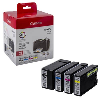 Canon Tintenpatrone PGI1500XL 4 St./Pack Farbe: schwarz, cyan, magenta, gelb