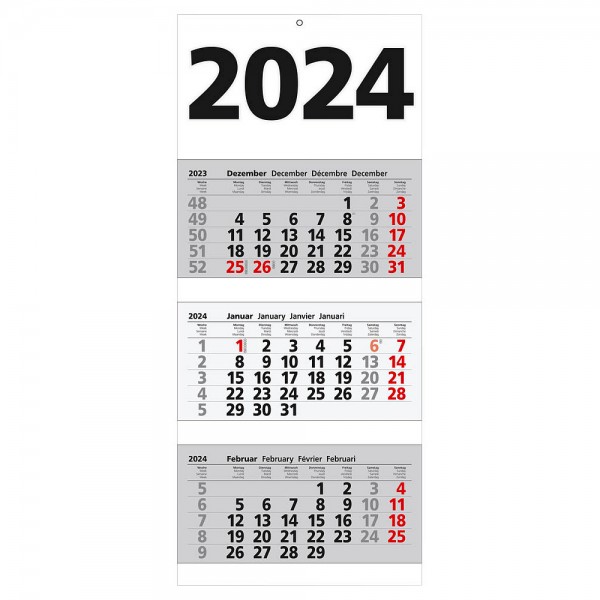Kalender 3-Monate 29,6x49cm Datumschieber 2024 3 sichtbare Monatsblöcke *** Ersatzartikel