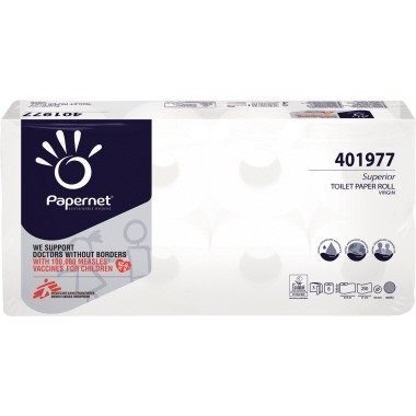 Toilettenpapier 3-lagig Papernet Superior weiß Zellstoff, 250 Bl./Rl., 8 Rl./Pack.