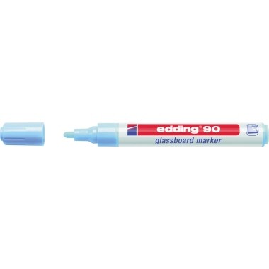 Glasboard Marker Edding 90 hellblau Strichbreite von 2-3 mm , Rundspitze