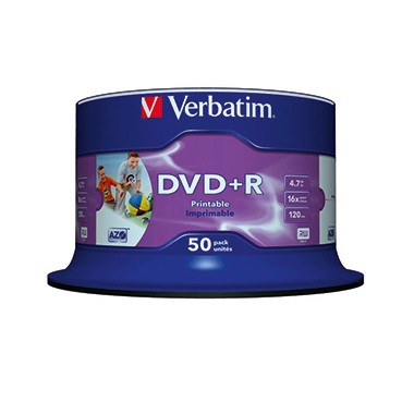 DVD+R Spindel Verbatim 4,7GB 16X 43512 50-er Spindel/ bedruckbar , Single Layer