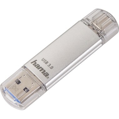 USB Stick 16GB Hama C-Laeta silber USB 3.0 Maße: 70 x 8,5 x 18 mm (B x H x T)