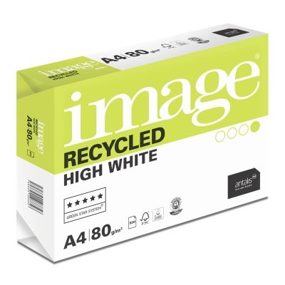 Kopierpap. A4 80g/m² IMAGE High White 500 Bl./Pac Recycled 100% , 147-er weisse