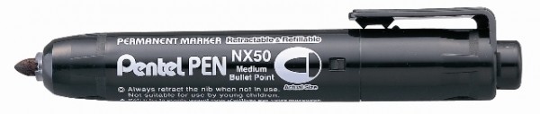 Pentel Permanent Marker NX50 schwarz mit Druckmechanik**Restposten,begrenzte Menge**