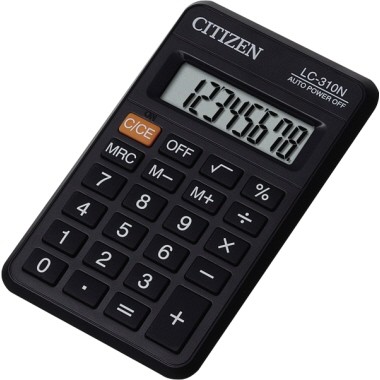 Taschenrechner CITIZEN LC-310N 8-stellig schwarz Batterie