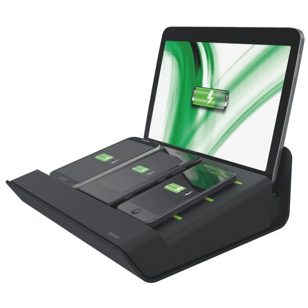 Multi-Ladestation complete XL schwarz für 1 Tablet und 3 Smartphones