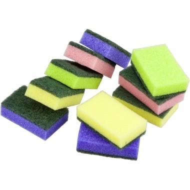 Reinigungsschwamm farbig sortiert 10 St./Pack Maße: 8,7 x 5,3 x 2,6 cm (B x H x T)