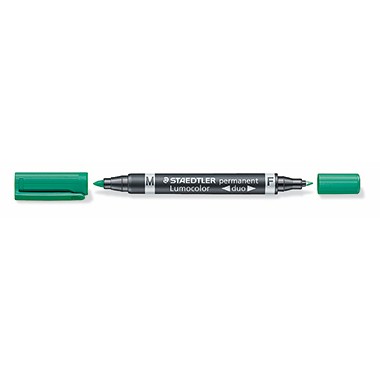 OHP-Stift Lumocolor Duo permanent grün &quot;F&quot; 0,6mm und&quot; M&quot; 1,5mm Strichbreite