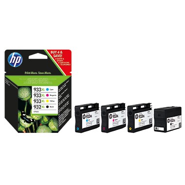HP Tintenpatrone 932XL, 933XL 4 St./Pack schwarz, cyan, magenta, gelb