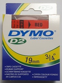 Bänder Dymo 61912 19mmx10m rot **Restposten,begrenzte Menge**