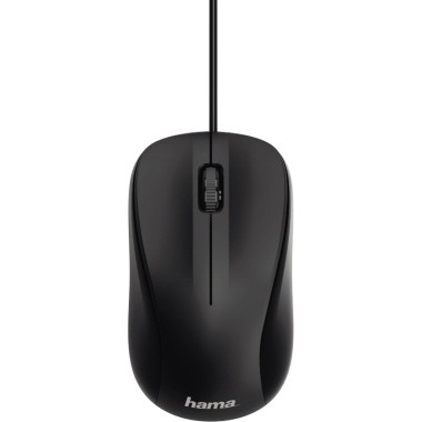 Maus Hama MC-300 optische Maus schwarz kabelgebunden 1,8M , 3 Tasten , USB-A