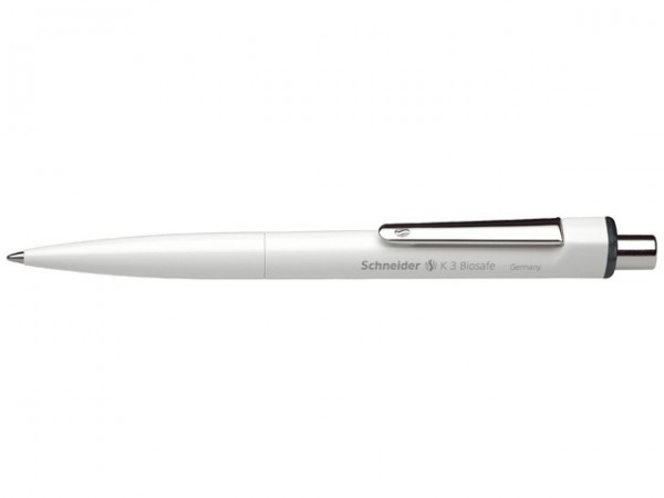 Kugelschreiber K3 Schneider Gehäuse weiß Mine schwarz,Strichstärke: 0,6 mm