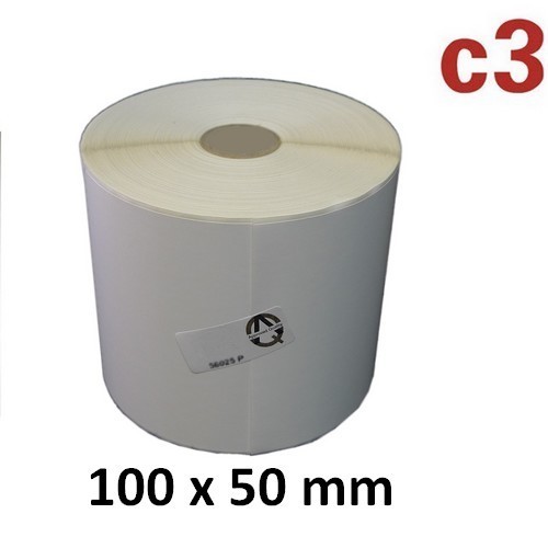 Etiketten 100x50mm Thermo-Top weiß permanent , 25mm Kern, 1300 Etiketten